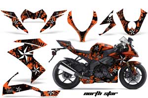 Kawasaki ZX10 Ninja Graphic Kit - 2008-2009 Northstar Orange