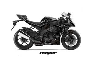 Kawasaki ZX10 Ninja Graphic Kit - 2008-2009 Reaper Black