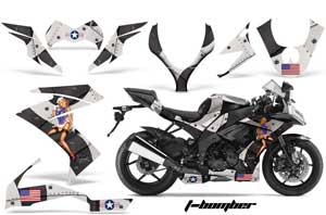 Kawasaki ZX10 Ninja Graphic Kit - 2008-2009 T Bomber Black