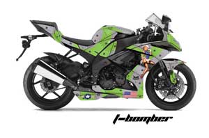 Kawasaki ZX10 Ninja Graphic Kit - 2008-2009 T Bomber Green