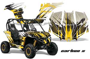 Can-Am Maverick 1000 X RS R Graphic Kit - 2013-2016 Carbon X Yellow