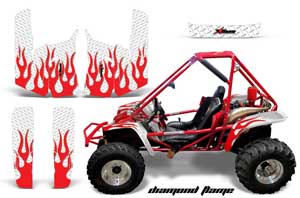 Honda Odyssey FL350 Graphic Kit - 1985 Diamond Flame Red