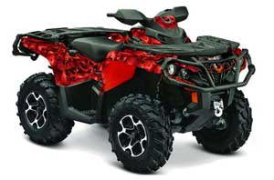 Can Am Outlander 500 / 650 / 800 / 800R / 1000 XT-P ATV Graphic Kit - 2013-2016 Bone Collector Red