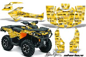 Can Am Outlander 500 / 650 / 800 / 800R / 1000 XT-P ATV Graphic Kit - 2013-2016 Silver Star - -Silverhaze Yellow