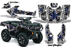 Can Am Outlander 500 / 650 / 800 / 800R / 1000 XT-P ATV Graphic Kit - 2013-2016 Northstar Blue