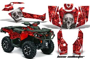 Can Am Outlander 500 / 650 / 800 / 800R / 1000 XT-P ATV Graphic Kit - 2013-2016 Bone Collector Red