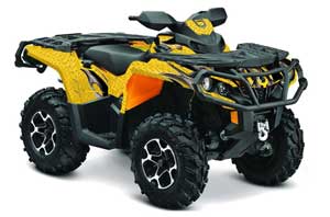 Can Am Outlander 500 / 650 / 800 / 800R / 1000 XT-P ATV Graphic Kit - 2013-2016 Tribal Flame Yellow