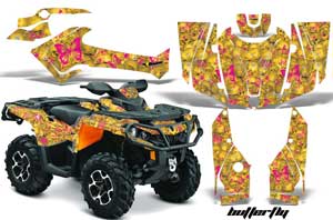 Can Am Outlander 500 / 650 / 800 / 800R / 1000 XT-P ATV Graphic Kit - 2013-2016 Butterfly Pink