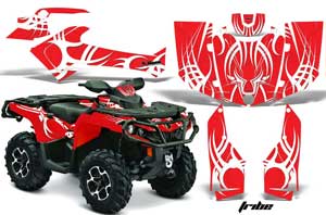 Can Am Outlander 500 / 650 / 800 / 800R / 1000 XT-P ATV Graphic Kit - 2013-2016 Tribe Red