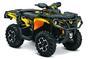 Can Am Outlander 500 / 650 / 800 / 800R / 1000 XT-P ATV Graphic Kit - 2013-2016 Zombie Trooper Yellow
