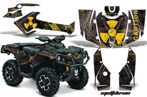 Can Am Outlander 500 / 650 / 800 / 800R / 1000 XT-P ATV Graphic Kit - 2013-2016 Meltdown Black