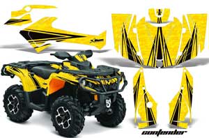 Can Am Outlander 500 / 650 / 800 / 800R / 1000 XT-P ATV Graphic Kit - 2013-2016 Contender Yellow