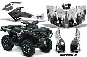 Can Am Outlander 500 / 650 / 800 / 800R / 1000 XT-P ATV Graphic Kit - 2013-2016 Carbon X Black
