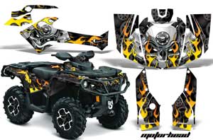 Can Am Outlander 500 / 650 / 800 / 800R / 1000 XT-P ATV Graphic Kit - 2013-2016 Motorhead Black