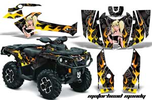 Can Am Outlander 500 / 650 / 800 / 800R / 1000 XT-P ATV Graphic Kit - 2013-2016 Motorhead Mandy Black
