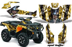 Can Am Outlander XMR / MAX / XT ATV Graphic Kit - 2006-2011 Mad Hatter Yellow