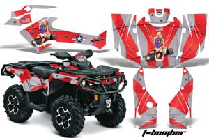 Can Am Outlander XMR / MAX / XT ATV Graphic Kit - 2006-2011 T Bomber Red