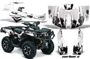 Can Am Outlander XMR / MAX / XT ATV Graphic Kit - 2006-2011 Carbon X White
