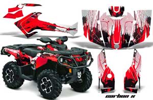 Can Am Outlander XMR / MAX / XT ATV Graphic Kit - 2006-2011 Carbon X Red
