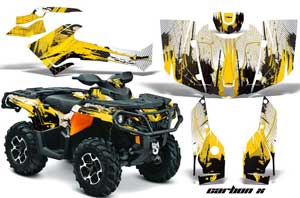 Can Am Outlander XMR / MAX / XT ATV Graphic Kit - 2006-2011 Carbon X Yellow