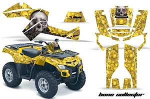 Can Am Outlander EFI 500 / 650 ATV Graphic Kit - 2012-2015 Bone Collector Yellow