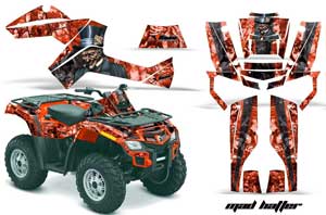 Can Am Outlander EFI 500 / 650 ATV Graphic Kit - 2012-2015 Mad Hatter Red