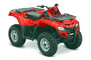 Can Am Outlander EFI 500 / 650 ATV Graphic Kit - 2012-2015 Silver Star - Reloaded Red