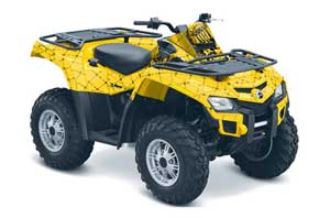 Can Am Outlander EFI 500 / 650 ATV Graphic Kit - 2012-2015 Silver Star - Reloaded Yellow