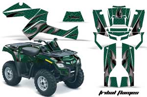 Can Am Outlander EFI 500 / 650 ATV Graphic Kit - 2012-2015 Tribal Flames Green