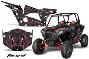 Polaris RZR 1000 XP 2 Door Graphic Kit - 2013-2016 The Grid Red
