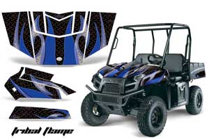 Polaris Ranger EV Electric Graphic Kit - 2009-2015 Tribal Flames Blue