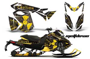 Ski Doo Rev XS Sled Graphic Kit - 2013-2014 Meltdown Black