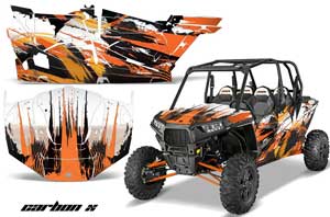 Polaris RZR 1000 XP 4 Door Graphic Kit - 2013-2019 Carbon X Orange
