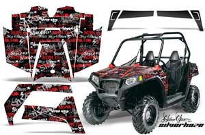 Polaris RZR 570 Graphic Kit - All Years Silver Star - Silverhaze Red
