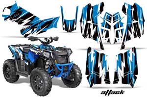 Polaris Scrambler XP 850 / 1000 ATV Graphic Kit - 2013-2016 Attack Blue