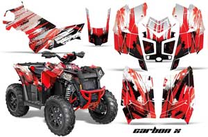 Polaris Scrambler XP 850 / 1000 ATV Graphic Kit - 2013-2016 Carbon X Red