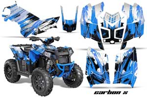 Polaris Scrambler XP 850 / 1000 ATV Graphic Kit - 2013-2016 Carbon X Blue
