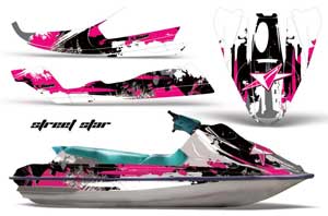 Sea Doo Bombardier GTS Jet Ski Graphic Kit - 1992-1997 Street Star Pink