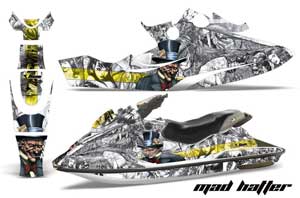 Sea Doo Bombardier GSX Jet Ski Graphic Kit - 1996-1999 Mad Hatter Yellow