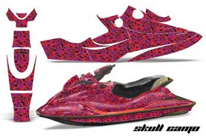 Sea Doo Bombardier GSX Jet Ski Graphic Kit - 1996-1999 Skull Camo Pink