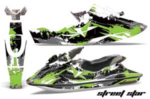 Sea Doo Bombardier GSX Jet Ski Graphic Kit - 1996-1999 Street Star Green