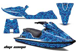 Sea Doo XP Bombardier Jet Ski Graphic Kit - 1994-1996 Digi Camo Blue