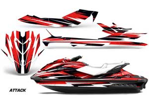 Sea Doo GTI / GTR / GTS Sitdown Jet Ski Graphic Kit - 2011-2018 Attack Red