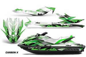 Sea Doo GTI / GTR / GTS Sitdown Jet Ski Graphic Kit - 2011-2018 Carbon X Green