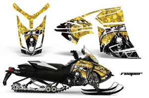 Ski Doo Rev XR Sled Graphic Kit - 2013-2018 Reaper Yellow