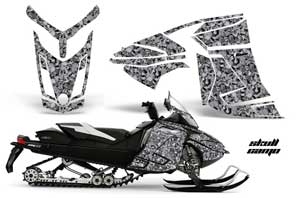 Ski Doo Rev XR Sled Graphic Kit - 2013-2018 Skull Camo Black