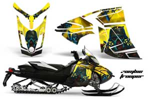 Ski Doo Rev XR Sled Graphic Kit - 2013-2018 Zombie Trooper Yellow