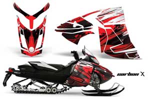 Ski Doo Rev XR Sled Graphic Kit - 2013-2018 Carbon X Red