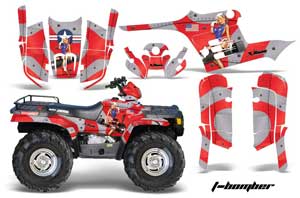 Polaris Sportsman 400 / 500 / 600 / 700 ATV Graphic Kit - 1995-2004 T Bomber Red