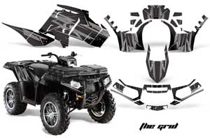 Polaris Sportsman 550 / 850 / 850SP / 1000 ATV Graphic Kit - 2009-2016 The Grid Silver